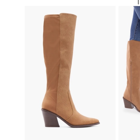 Brown western cowboy over the knee heeled boots - Picture 2 of 9